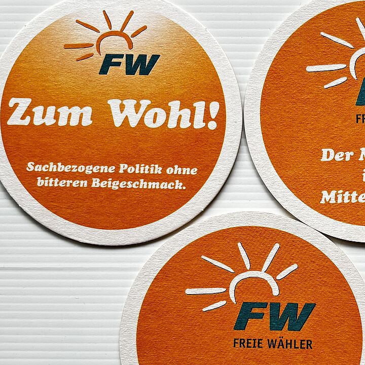 Bierdeckel mit Aufschrift FW-Zum Wohl!